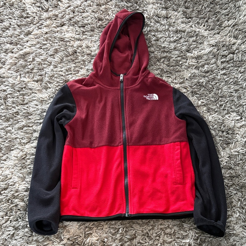 The North Face Kids Two-Tone Red and Black Lightweight Fleece Jacket